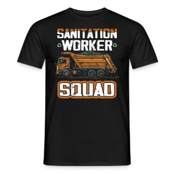 Garbage truck driver for sanitation workers - Men's T-Shirt - black - Front - AI Model Male 178 light (178cm)