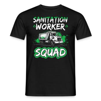 Garbage truck driver for sanitation workers - Men's T-Shirt - black - Front - AI Model Male 178 light (178cm)