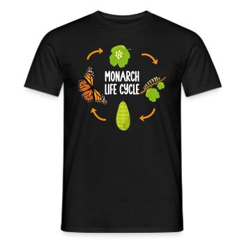 Monarch Butterfly Illustration Entomologist Insect - Men's T-Shirt - black - Front - AI Model Male 178 light (178cm)