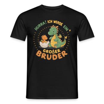 Je vais être un grand frère dragon - T-shirt homme - noir - Devant - AI Model Male 178 light (178cm)