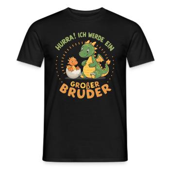 Je vais être un grand frère dragon - T-shirt homme - noir - Devant - AI Model Male 178 light (178cm)