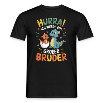 Je vais être un grand frère dragon - T-shirt homme - noir - Devant - AI Model Male 178 light (178cm)