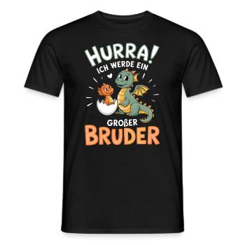 Je vais être un grand frère dragon - T-shirt homme - noir - Devant - AI Model Male 178 light (178cm)