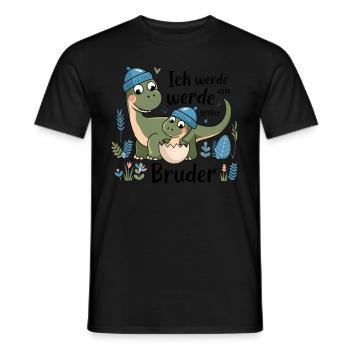Je vais être un grand frère dinosaure dinosaure - T-shirt homme - noir - Devant - AI Model Male 178 light (178cm)