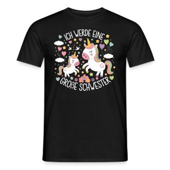 Ich werde eine große Schwester Einhorn - Männer T-Shirt - Schwarz - Vorne - AI Model Male 178 light (178cm)