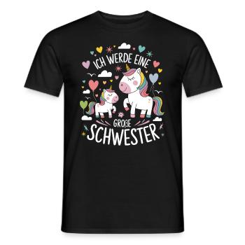 Ich werde eine große Schwester Einhorn - Männer T-Shirt - Schwarz - Vorne - AI Model Male 178 light (178cm)