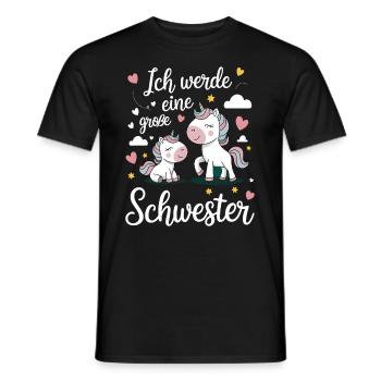 Ich werde eine große Schwester Einhorn - Männer T-Shirt - Schwarz - Vorne - AI Model Male 178 light (178cm)