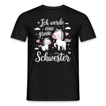 Ich werde eine große Schwester Einhorn - Männer T-Shirt - Schwarz - Vorne - AI Model Male 178 light (178cm)