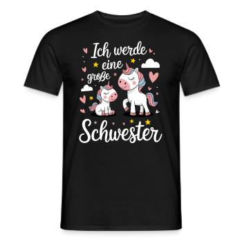 Ich werde eine große Schwester Einhorn - Männer T-Shirt - Schwarz - Vorne - AI Model Male 178 light (178cm)