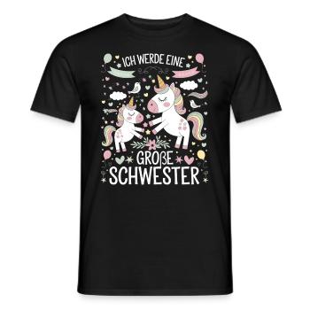 Ich werde eine große Schwester Einhorn - Männer T-Shirt - Schwarz - Vorne - AI Model Male 178 light (178cm)
