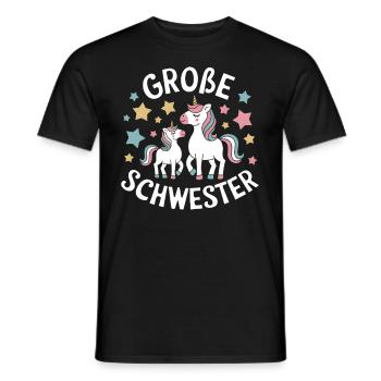 Ich werde eine große Schwester Einhorn - Männer T-Shirt - Schwarz - Vorne - AI Model Male 178 light (178cm)