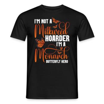 plantes d’asclépiade jardinier monarque papillon - T-shirt homme - noir - Devant - AI Model Male 178 light (178cm)
