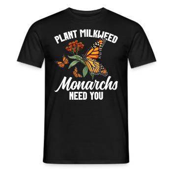 Papillons Le monarque Asclépiade Monarque Monarque Papillon - T-shirt homme - noir - Devant - AI Model Male 178 light (178cm)