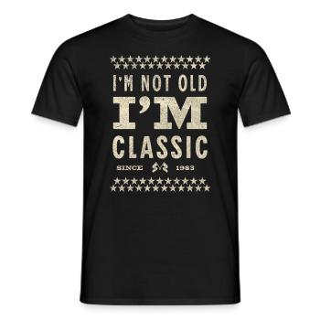Je ne suis pas vieux je suis classique 1983 cadeau d’anniversaire - T-shirt homme - noir - Devant - AI Model Male 178 light (178cm)