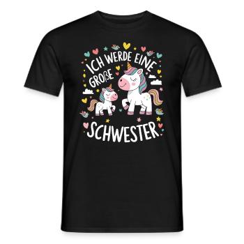Ich werde eine große Schwester Einhorn - Männer T-Shirt - Schwarz - Vorne - AI Model Male 178 light (178cm)