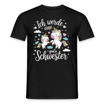 Ich werde eine große Schwester Einhorn - Männer T-Shirt - Schwarz - Vorne - AI Model Male 178 light (178cm)