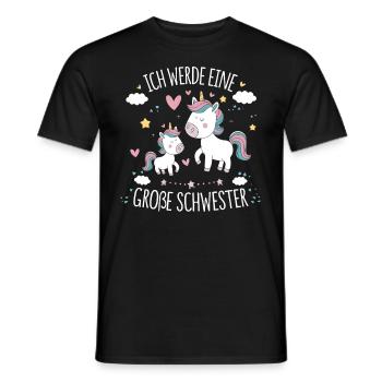 Ich werde eine große Schwester Einhorn - Männer T-Shirt - Schwarz - Vorne - AI Model Male 178 light (178cm)