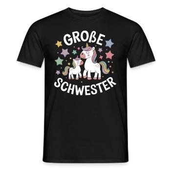Ich werde eine große Schwester Einhorn - Männer T-Shirt - Schwarz - Vorne - AI Model Male 178 light (178cm)