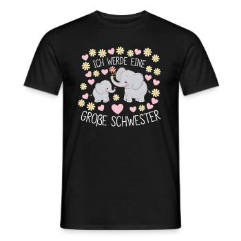 I'm going to be a big sister elephant - Men's T-Shirt - black - Front - AI Model Male 178 light (178cm)