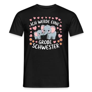 Ich werde eine große Schwester Elefant - Männer T-Shirt - Schwarz - Vorne - AI Model Male 178 light (178cm)