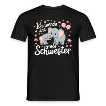 I'm going to be a big sister elephant - Men's T-Shirt - black - Front - AI Model Male 178 light (178cm)