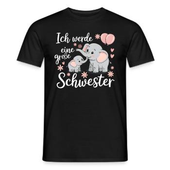 I'm going to be a big sister elephant - Men's T-Shirt - black - Front - AI Model Male 178 light (178cm)