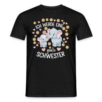I'm going to be a big sister elephant - Men's T-Shirt - black - Front - AI Model Male 178 light (178cm)