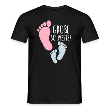 Große Schwester Kleiner Bruder Fußabdrücke - Männer T-Shirt - Schwarz - Vorne - AI Model Male 178 light (178cm)