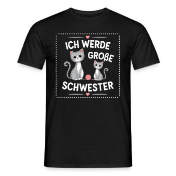 Ich werde eine große Schwester Katze Katzen - Männer T-Shirt - Schwarz - Vorne - AI Model Male 178 light (178cm)