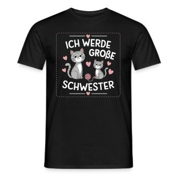 Ich werde eine große Schwester Katze Katzen - Männer T-Shirt - Schwarz - Vorne - AI Model Male 178 light (178cm)