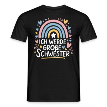 Je vais être grande sœur arc-en-ciel boho - T-shirt homme - noir - Devant - AI Model Male 178 light (178cm)