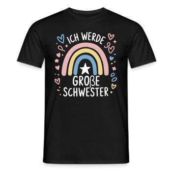 Je vais être grande sœur arc-en-ciel boho - T-shirt homme - noir - Devant - AI Model Male 178 light (178cm)