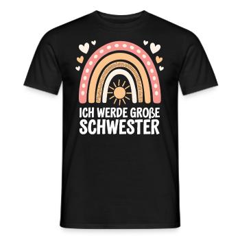 Je vais être grande sœur arc-en-ciel boho - T-shirt homme - noir - Devant - AI Model Male 178 light (178cm)