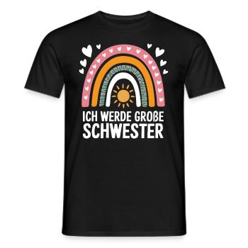 Je vais être grande sœur arc-en-ciel boho - T-shirt homme - noir - Devant - AI Model Male 178 light (178cm)