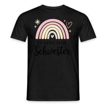 Je vais être grande sœur arc-en-ciel boho - T-shirt homme - noir - Devant - AI Model Male 178 light (178cm)