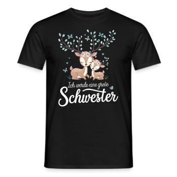 Ich werde eine große Schwester Reh Rehe - Männer T-Shirt - Schwarz - Vorne - AI Model Male 178 light (178cm)