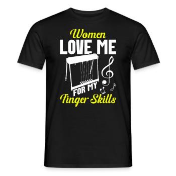 Country Music steelin Pedal Steel Guitarist - Männer T-Shirt - Schwarz - Vorne - AI Model Male 178 light (178cm)