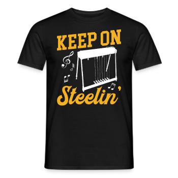 Country Music steelin Pedal Steel Guitarist - Männer T-Shirt - Schwarz - Vorne - AI Model Male 178 light (178cm)