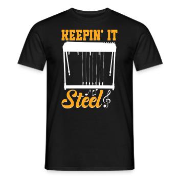 Country Music steelin Pedal Steel Guitarist - Männer T-Shirt - Schwarz - Vorne - AI Model Male 178 light (178cm)