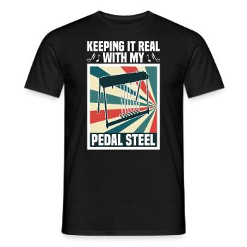 Country Music steelin Pedal Steel Guitarist - Männer T-Shirt - Schwarz - Vorne - AI Model Male 178 light (178cm)