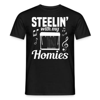 Country Music steelin Pedal Steel Guitariste - T-shirt homme - noir - Devant - AI Model Male 178 light (178cm)