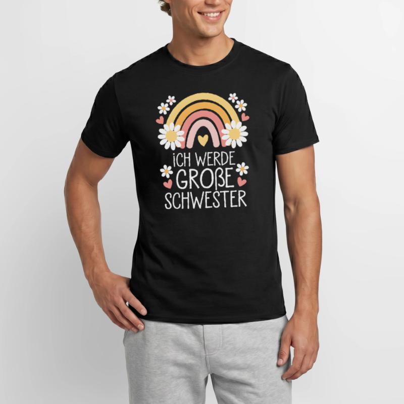 Ich Werde Große Schwester Regenbogen Boho Männer T-Shirt