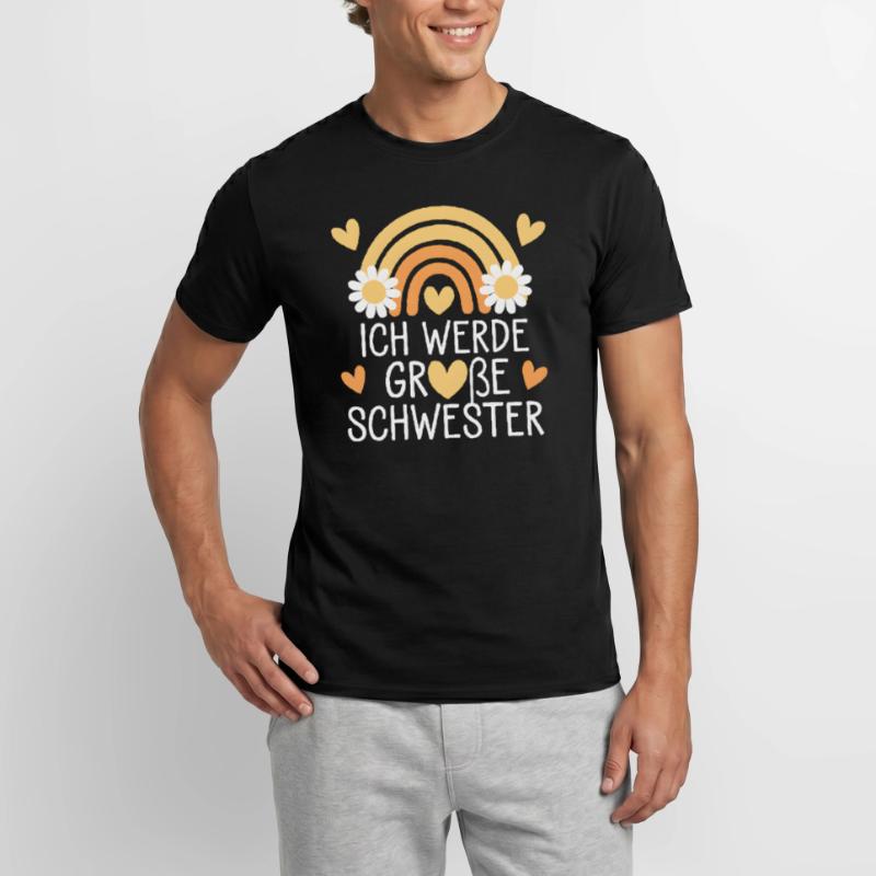 Ich Werde Große Schwester Regenbogen Boho Männer T-Shirt