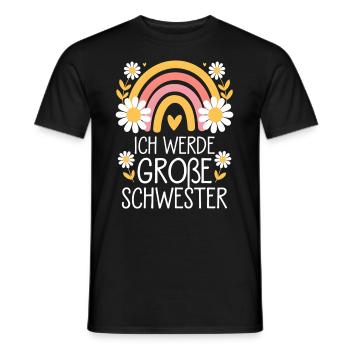 Ich Werde Große Schwester Regenbogen Boho - Männer T-Shirt - Schwarz - Vorne - AI Model Male 178 light (178cm)