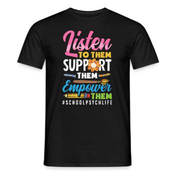 Psychologie Conseillère Psychologique Scolaire - T-shirt homme - noir - Devant - AI Model Male 178 light (178cm)