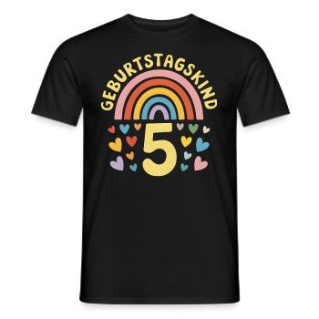 5ème anniversaire fille arc-en-ciel - T-shirt homme - noir - Devant - AI Model Male 178 light (178cm)