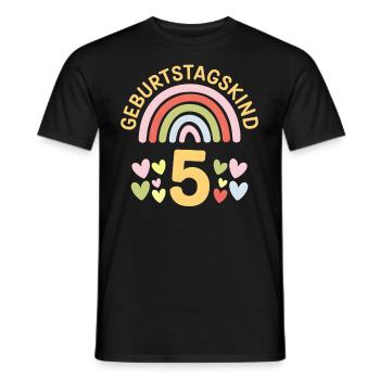 5ème anniversaire fille arc-en-ciel - T-shirt homme - noir - Devant - AI Model Male 178 light (178cm)