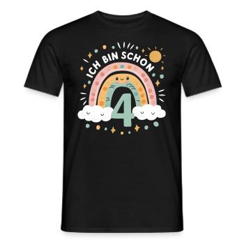 4th Birthday Shirt Rainbow Cloud - Men's T-Shirt - black - Front - AI Model Male 178 light (178cm)