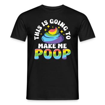 Drôle '0 jours depuis que j’ai fait caca pour la dernière fois - T-shirt homme - noir - Devant - AI Model Male 178 light (178cm)