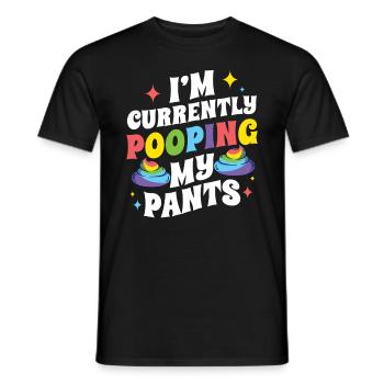 Lustige "0 Tage Seit Ich Zuletzt Gekackt - Männer T-Shirt - Schwarz - Vorne - AI Model Male 178 light (178cm)
